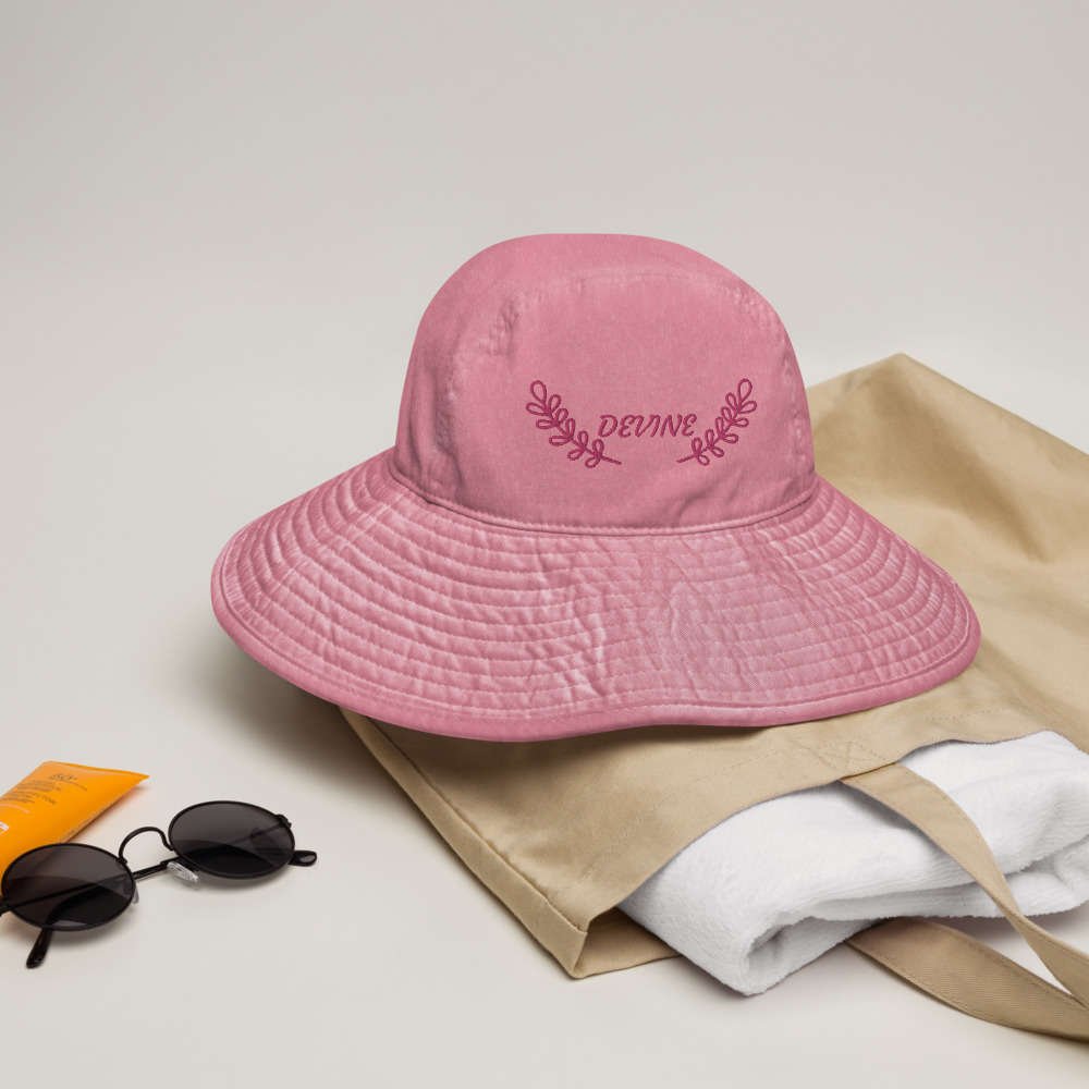 Our wide brim  summer hat in pink, perfect for summer