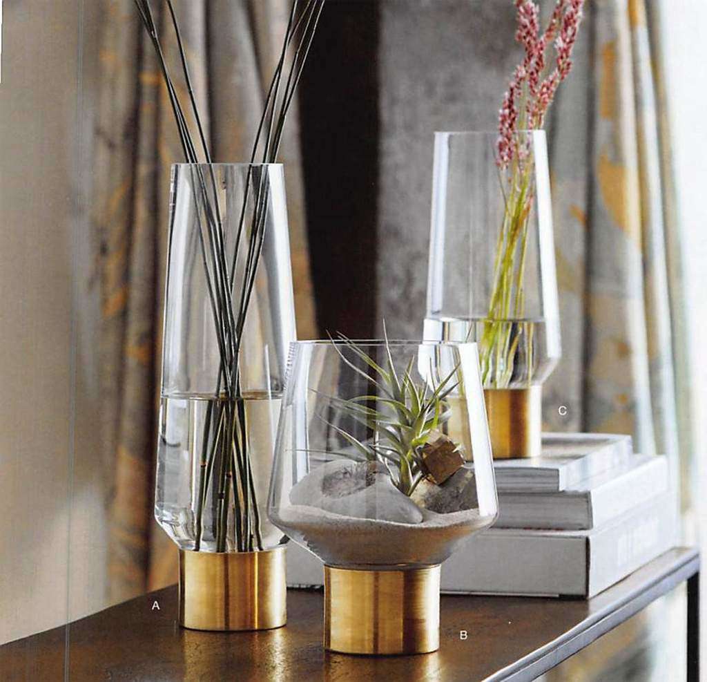 glass and brass vases glass and brass vases