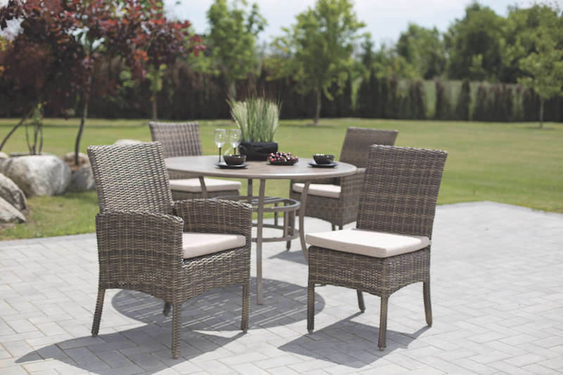 Princeville Outdoor Round Wicker Dining Set