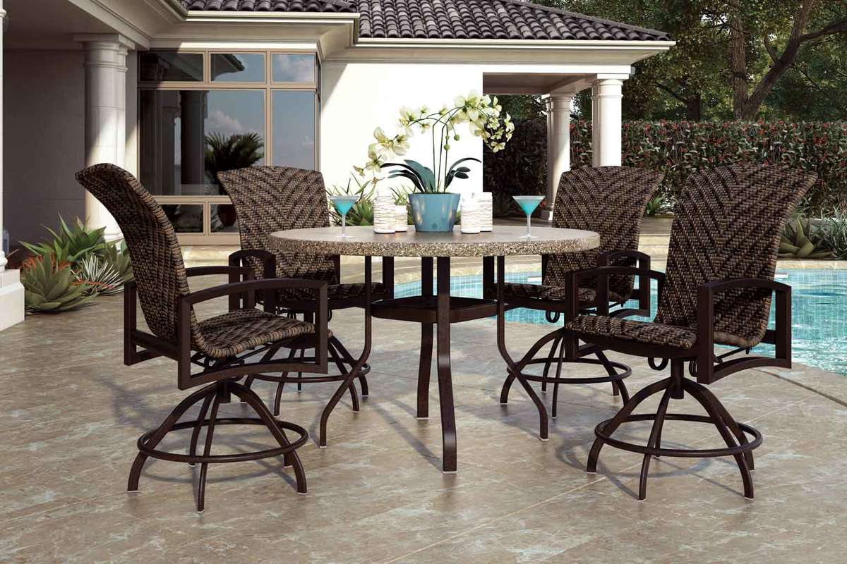 Outdoor Round Dining With Stone Top