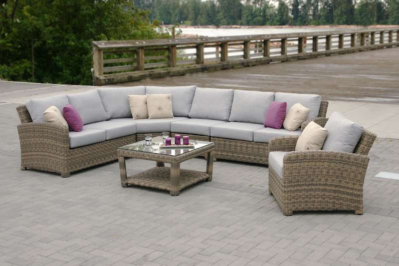 Princeville Outdoor Round Wicker Sectional