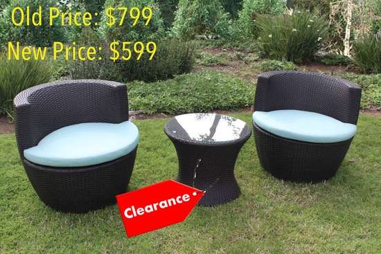 Cocoon Round 3 Piece Wicker Set