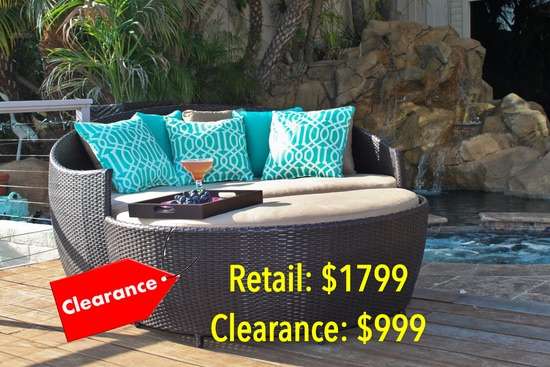 Patio Round Daybed Wicker