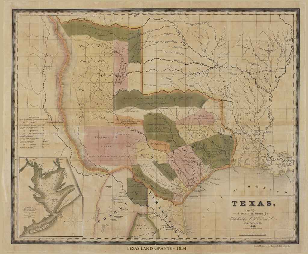 Burr's Texas Land Grant Map - 1834 – Copano Bay Press