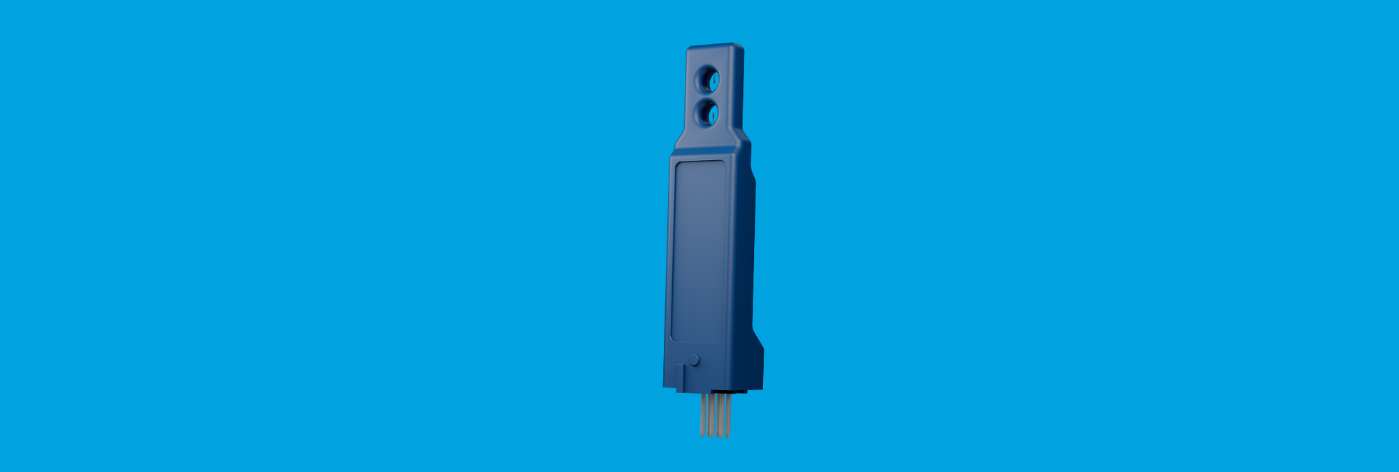 Vertical airflow sensor for mounting on PCB or PCBA to measure air velocity and air temperature.