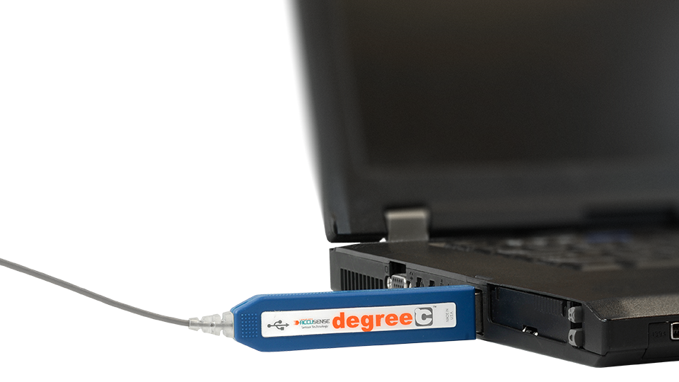 Air velocity sensor for ducts data is transferred using a familiar USB interface.