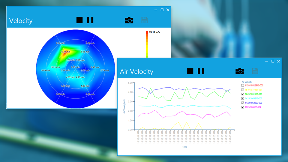 Visualize data from the duct traverse airflow sensor for informed analysis.