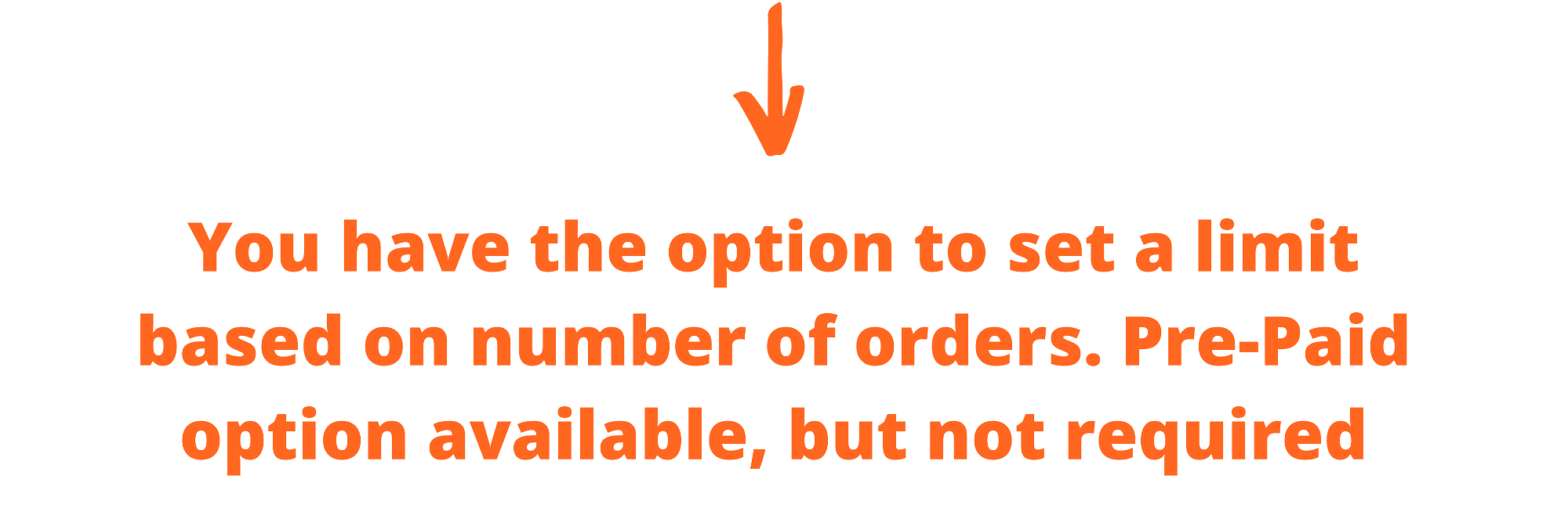 you have the option to set a limit based on number of orders. Pre-paid option available, but not required