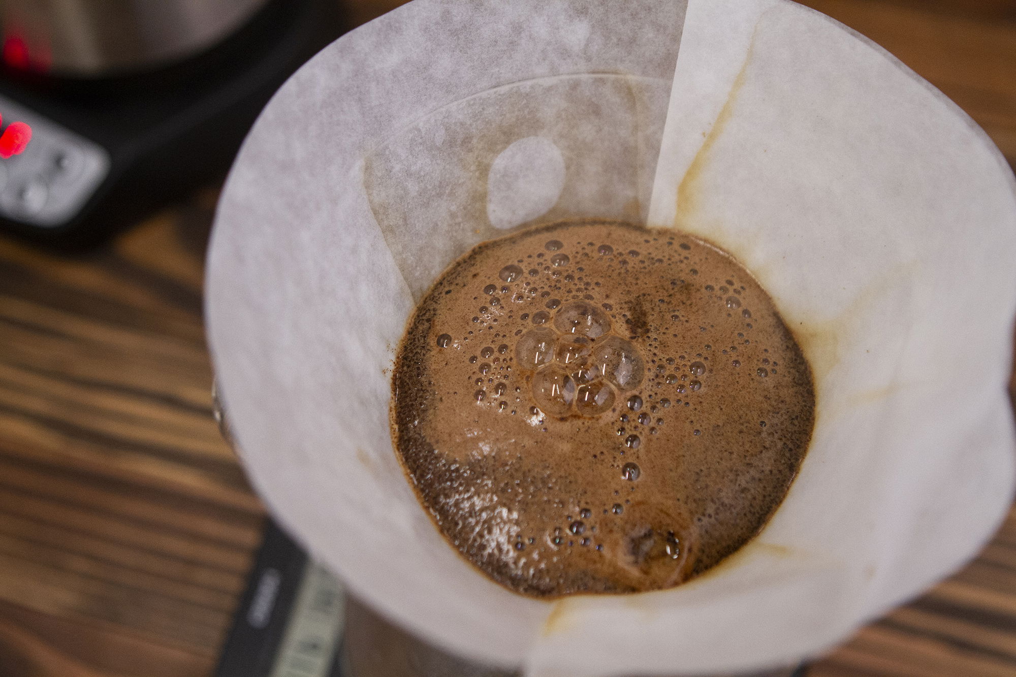 SATURATED COFFEE GROUNDS IN CHEMEX