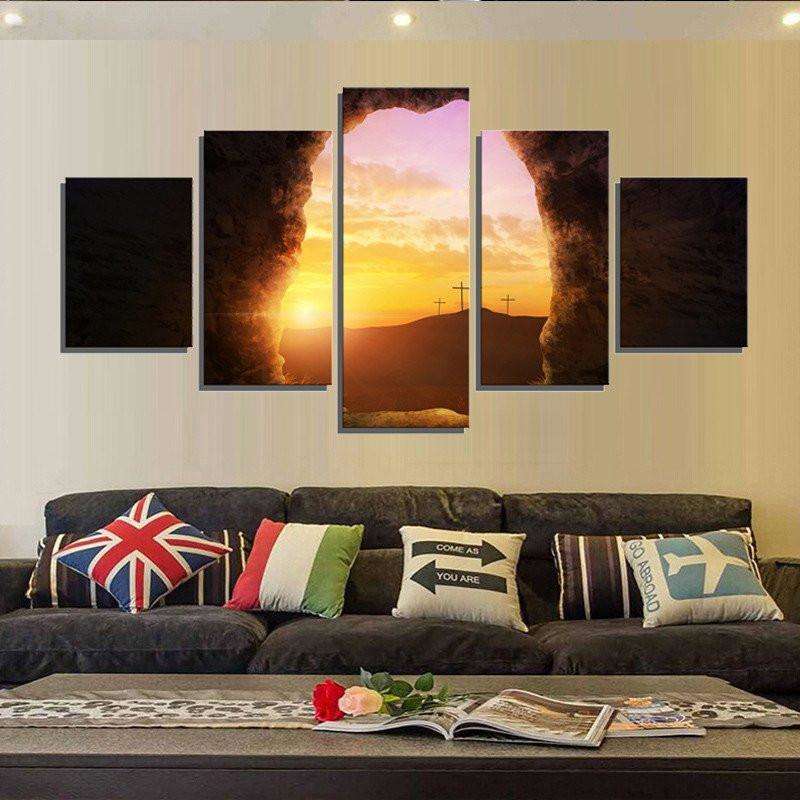 Sunrise from the Tomb of Jesus  Wall Art  Multi Panel Canvas 