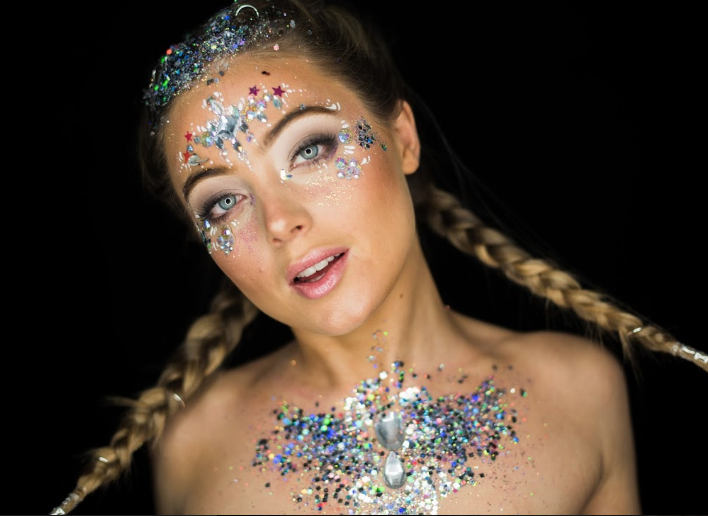 EASY Festival Face Paint & Glitter Makeup! -   Festival face paint,  Festival makeup glitter, Festival face