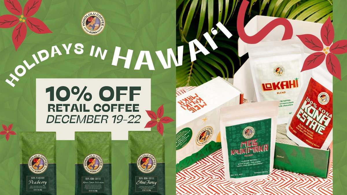 Holidays in Hawaii retail coffee bean Sale