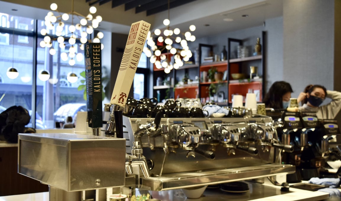 Espresso machines and taps at Kaldi's Coffee Euclid Espresso machines and taps at Kaldi's Coffee Euclid
