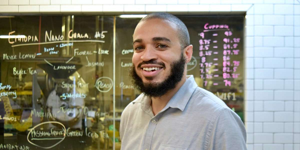 Jordan in the Kaldi's Coffee Cupping Room