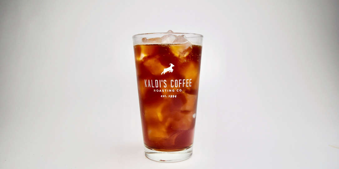 A glass of iced cold brew coffee