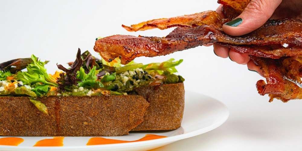 Avocado toast and bacon