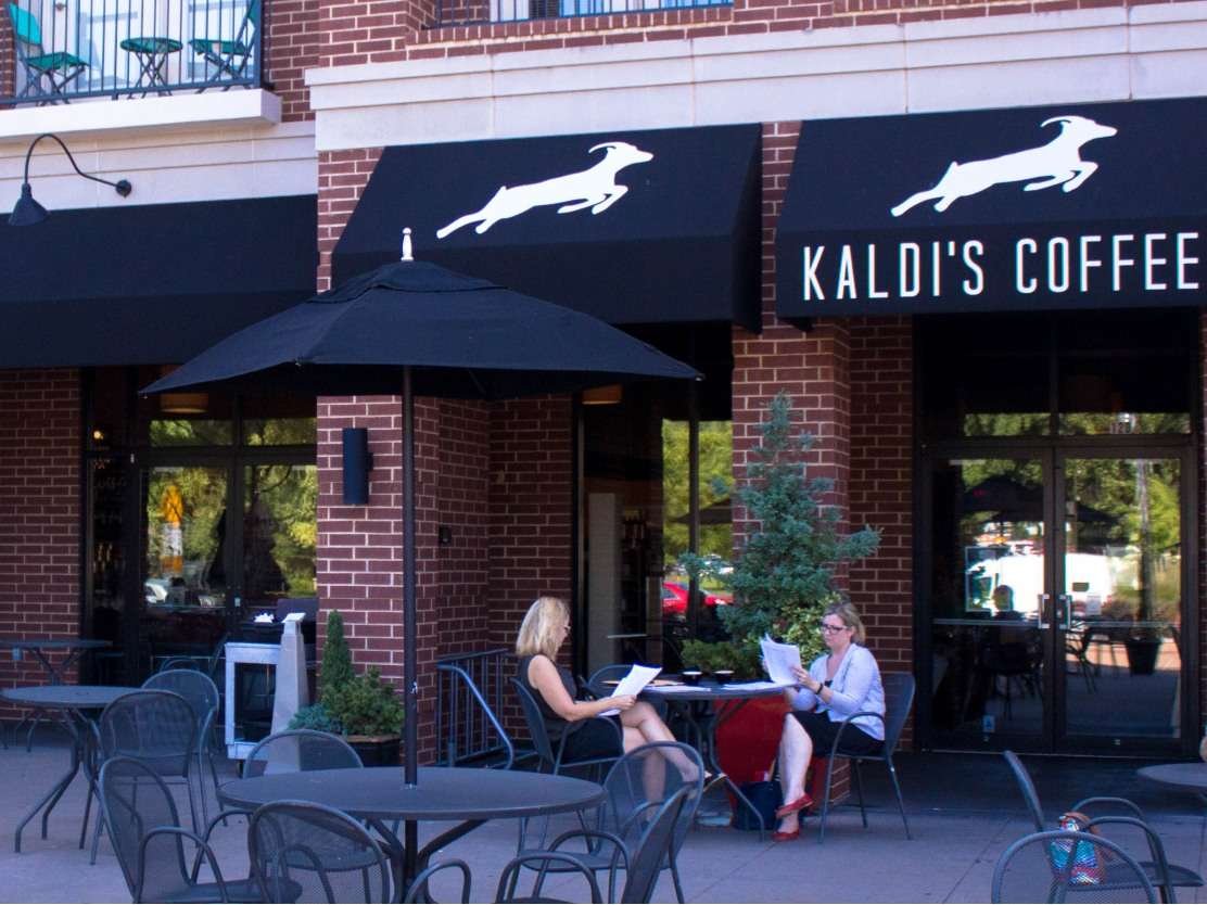 Kaldi's Coffee Kirkwood cafe patio in Kirkwood, MO