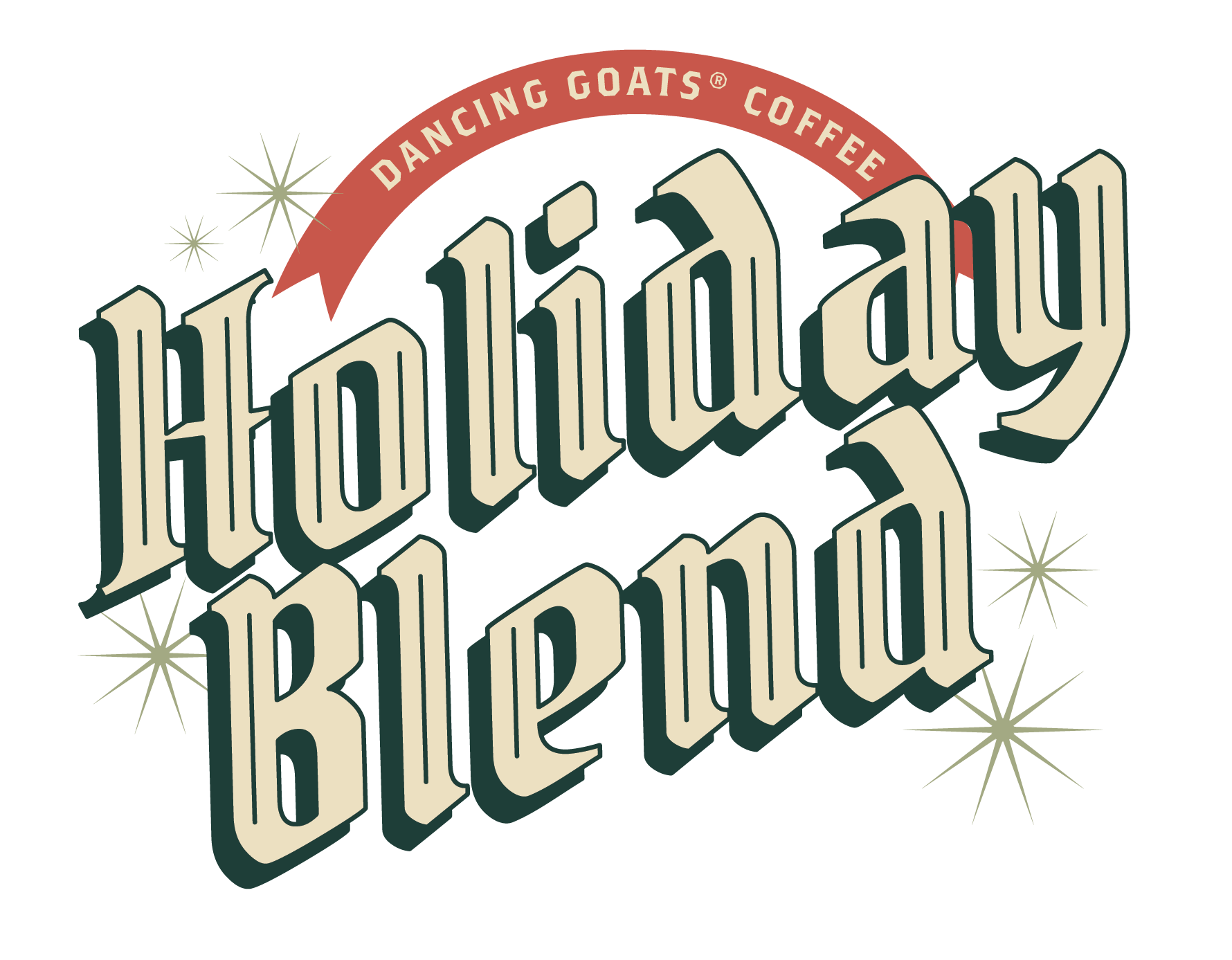 image of text: dancing goats coffee holiday blend