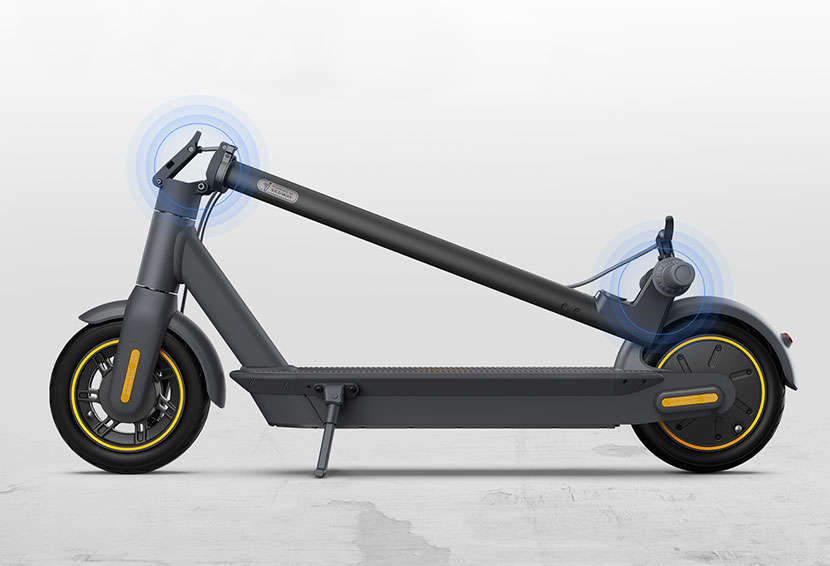 Segway ninebot Max electric scooter folding how to kick stand