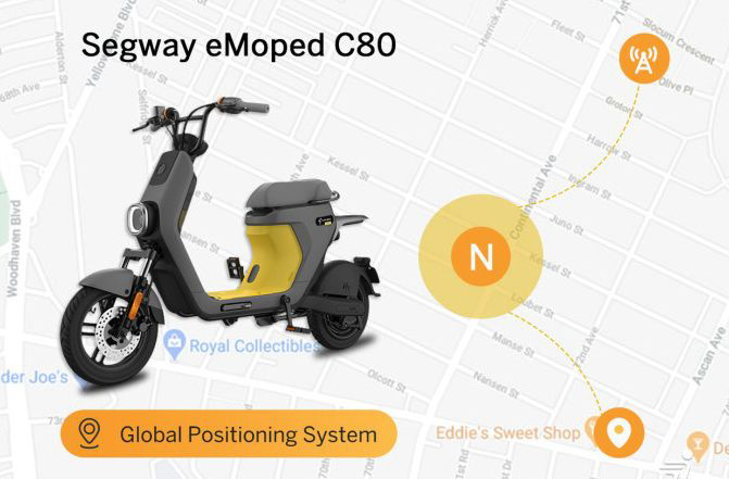 Segway Ninebot Electric ebike moped c80 smart seated scooter throttle Anti theft safety system