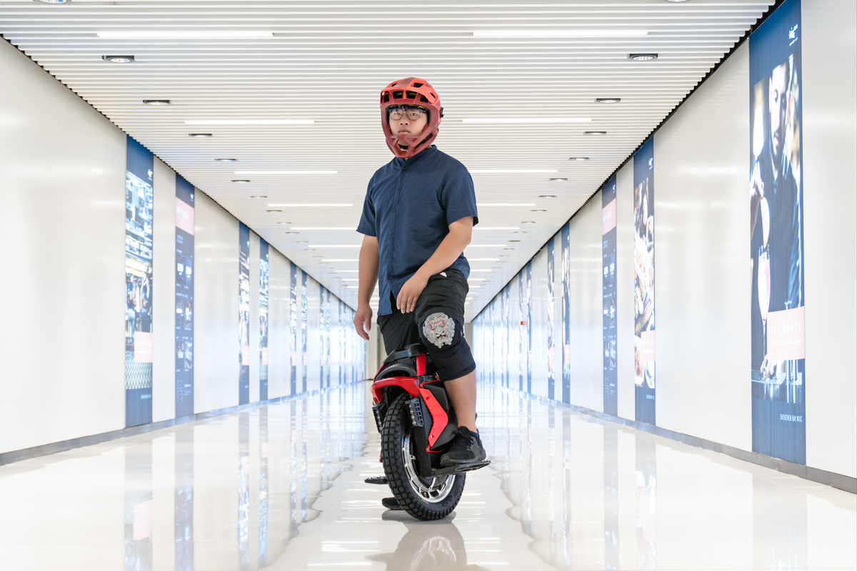 Person Posing With King Song S22 Eagle Electric Unicycle