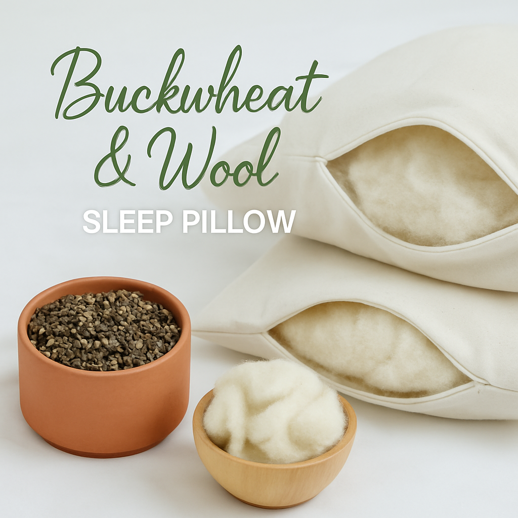 100% Natural Kapok Pillow Covered in Organic Cotton