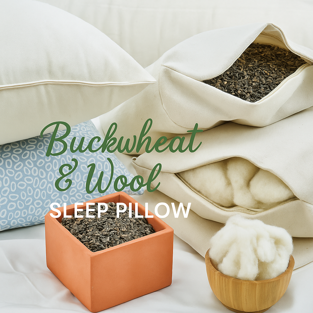 100% Natural Kapok Pillow Covered in Organic Cotton