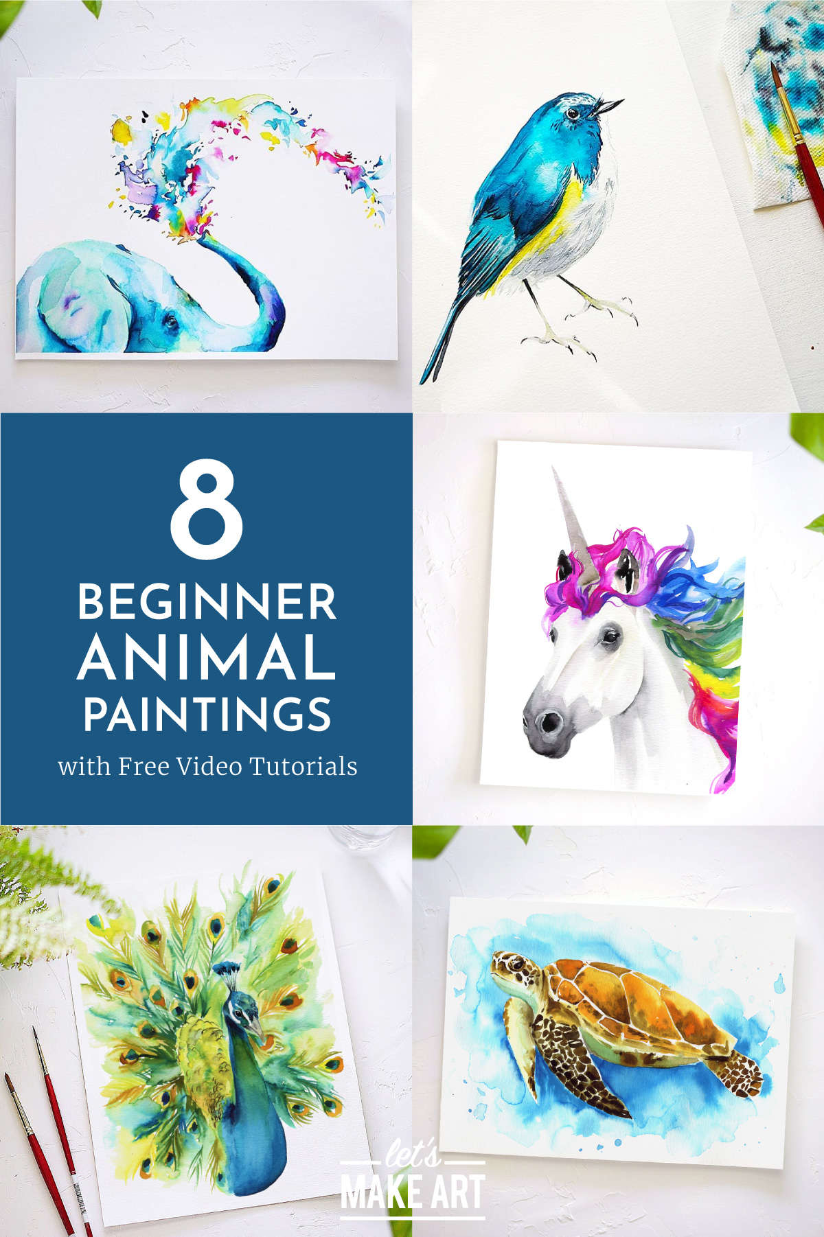 Beginner Animal Watercolor Paintings – Let's Make Art