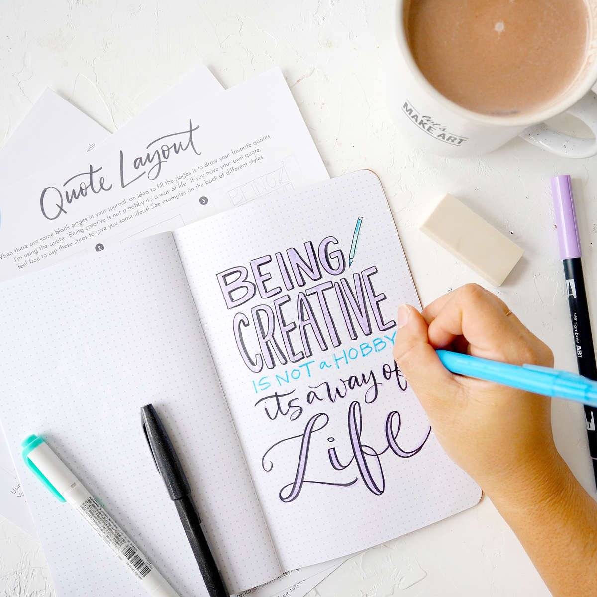 Quote Layout Lettering Project– Let's Make Art