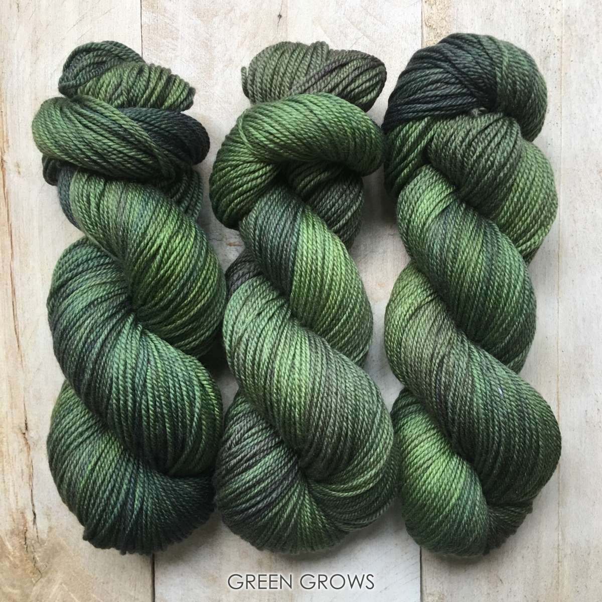 Hand-dyed yarn Louise Robert Green grows