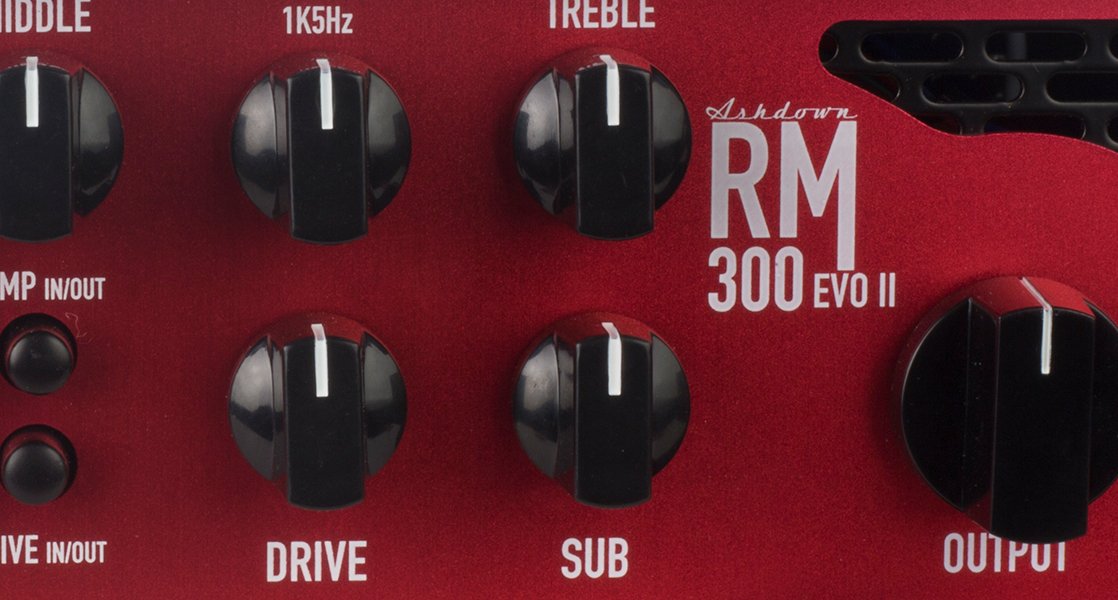 Ashdown rm 300 evo ii head with red anodised alloy front panel