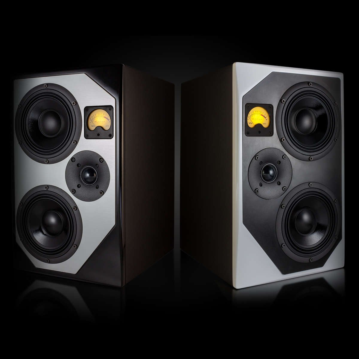 Ashdown nfp 2 pro studio monitor black and white side by side
