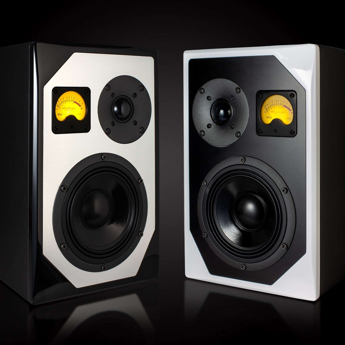 Ashdown nfp 1 pro studio monitor both white and black next to each other