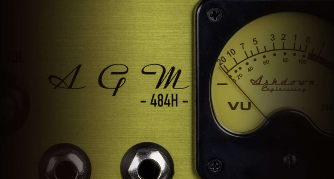 Close up of the inputs and the vu meters on the Ashdown agm 484h head