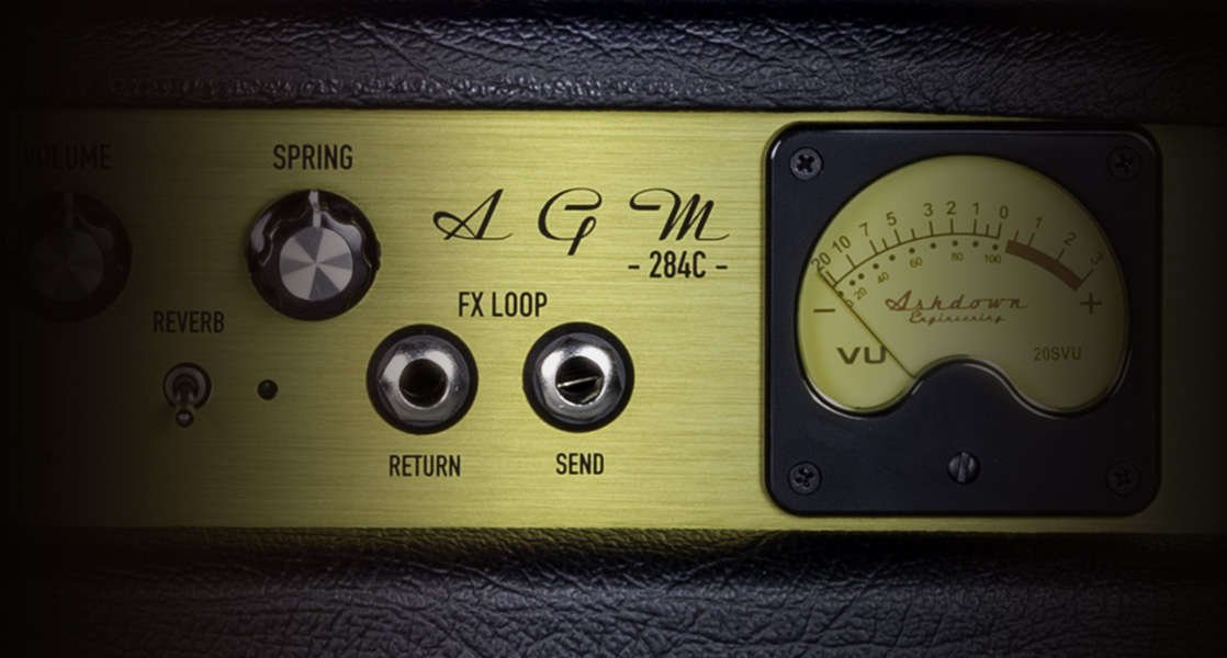 Close up of the vu meter on the Ashdown AGM 284C