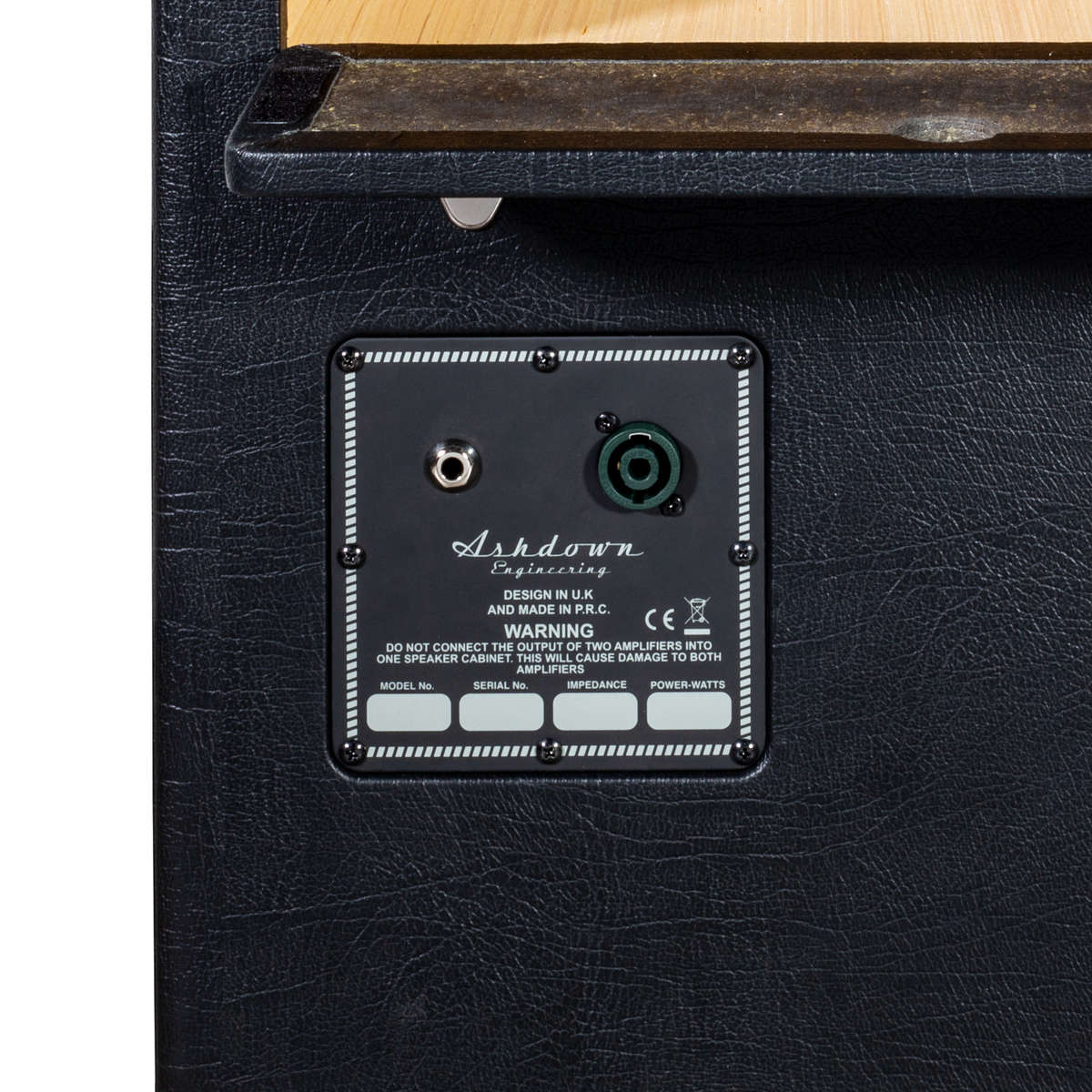 Close up of the jack and speakon inputs on the Ashdown studio speaker stool