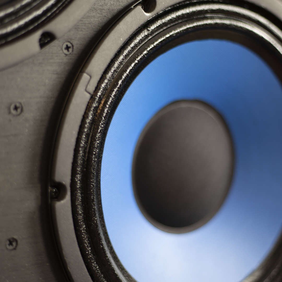 Close up of the blue speakers which are in the ABM 210 pro neo