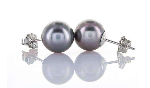 Pearl and White Gold Earring Studs - Brian Gavin Diamonds