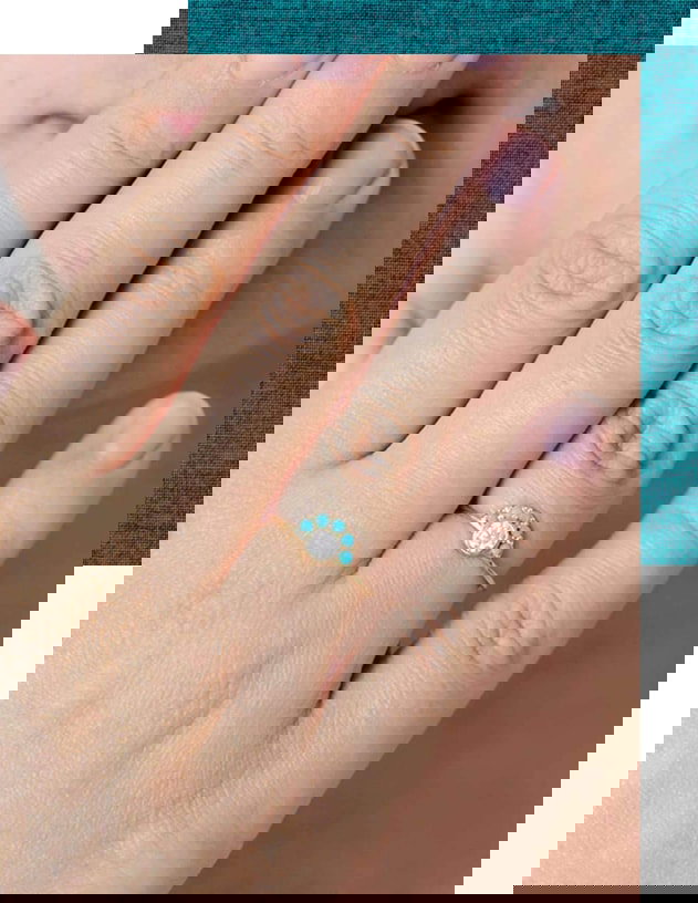 Diamond and Turquoise Engagement Ring