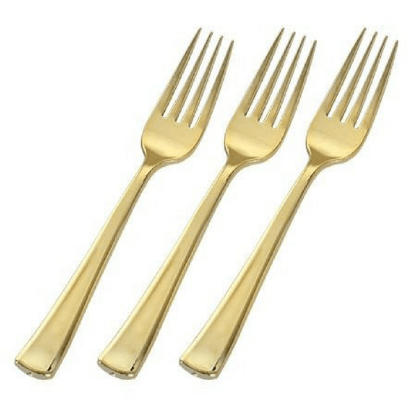 disposable cutlery, elegant, sturdy, high quality, gold, silver