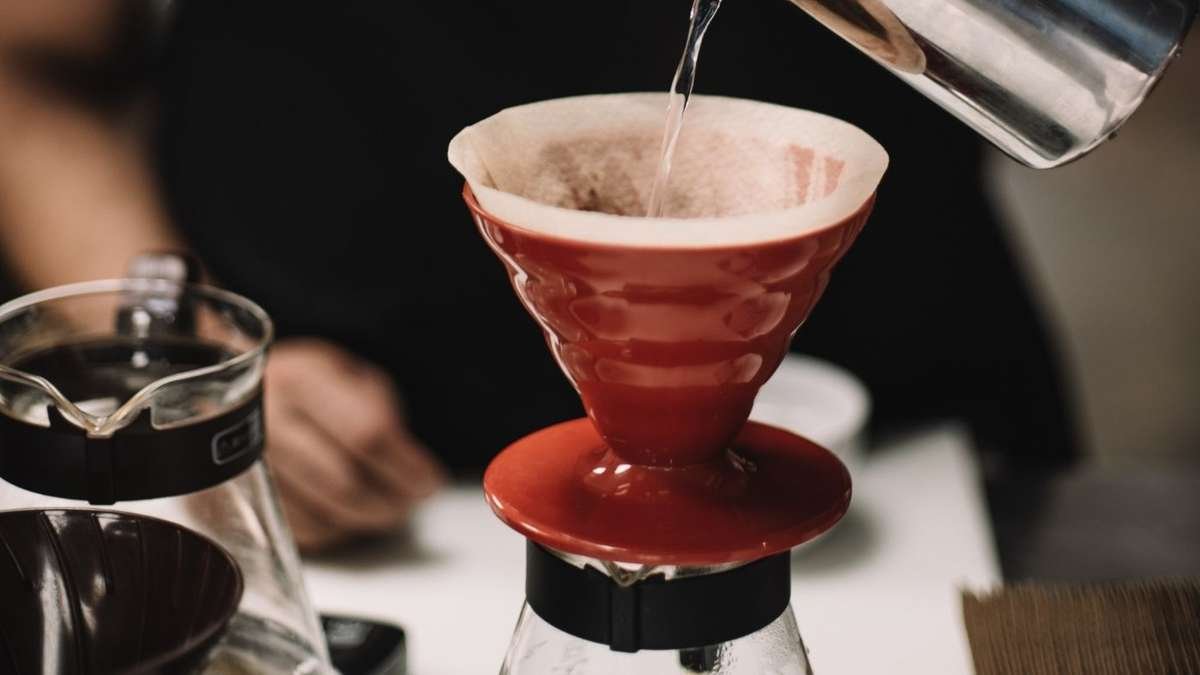Pour Over with Red Ceramic Dripper
