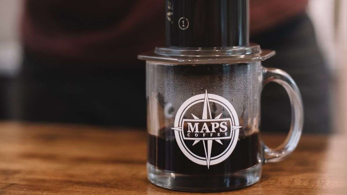 Aeropress and Maps mug