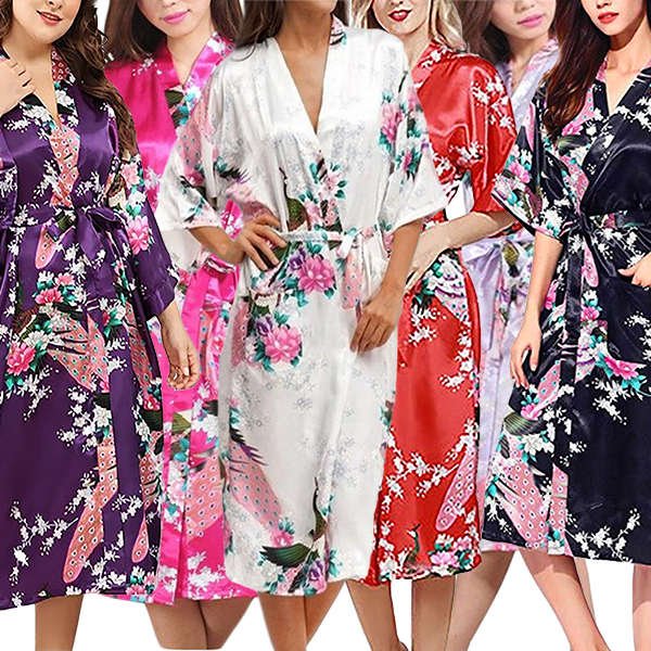 Womens Floral Kimono Robe - Getting Ready Robes - Flower Girl Robes - Bridesmaid Robes