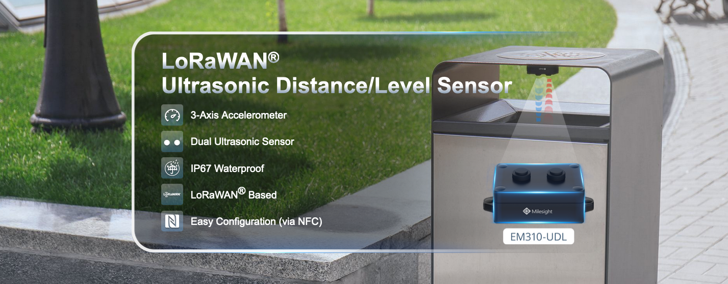 Milesight EM310 LoRaWAN® Ultrasonic Distance/Level Sensor