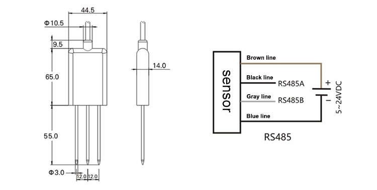 RS485 Soil Moisture and Temperature Sensor