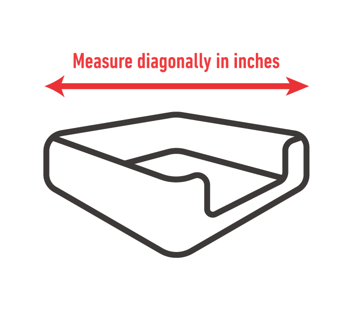 measure for DogSheetz waterproof dog bed cover diagonally