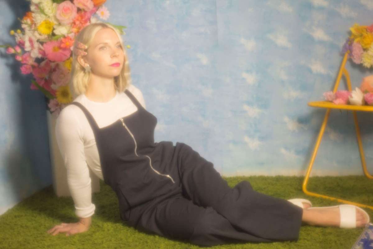 maggie jayne clothing warm weather collection asphalt dungaree photograph by Heather Rappard of Victoria on an indoor picnic