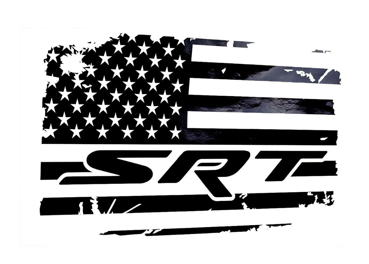 SRT Rear Window American Flag Decal