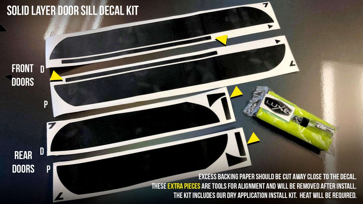 Luxe Auto Concepts Door Sill Decal Kit - Solid Layer Only